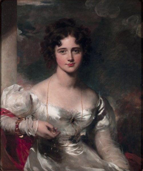 Fig. 20. Thomas Lawrence, Portrait of Miss Rosamond Crocker, later Lady Barrow, 1827, oil on canvas, 81.28 x 63.5 cm (32 x 25 in.) (Albright-Knox Art Gallery, Buffalo). Photo: Albright-Knox Art Gallery/Art Resource, NY.  