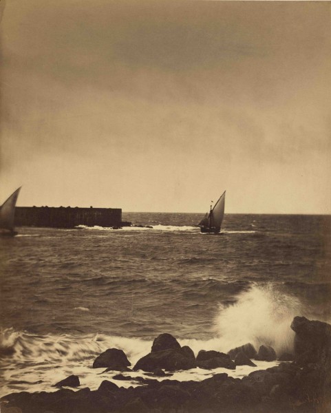 Fig. 11. Gustave Le Gray, Breaking Wave, 1857. Albumen print, 16 3/8 × 13 1/4 in. (41.4 × 33.5 cm). The J. Paul Getty Museum at the Getty Center, Los Angeles.