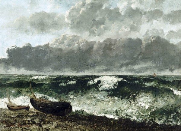 Gustave Courbet, The Stormy Sea (The Wave), 1870. Oil on canvas, 46 x 63 1/4 in. (117 x 160.5 cm). Musée d’Orsay, Paris.