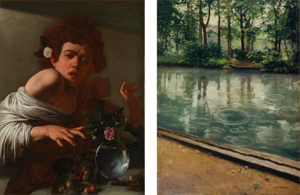 1. Michelangelo Merisi da Caravaggio, Boy Bitten by a Lizard, ca. 1595. Oil on canvas, 66 x 49.5 cm. National Gallery, London. 2. Gustave Caillebotte, The Yerres, Effect of Rain, 1875. Oil on canvas, 80.3 x 59 cm. Eskenazi Museum of Art, Indiana University, Bloomington.